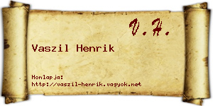 Vaszil Henrik névjegykártya